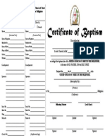 Baptismal Certificate