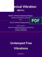 Mechanical Vibration: Eng DR Aravinda Abeygunawardane