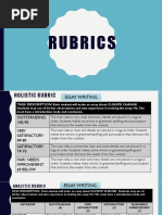 Analytic and Holistic Rubrics