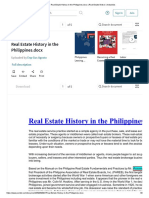 Real Estate History in The Philippines - Docx - Real Estate Broker - Industries