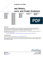 Anritsu Power Meters Power Sensors and Power Analyzer Product Information Compliance and Safety 10100-00066C