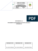 Procedimiento de Mantenimiento de Equipos y Herramientas