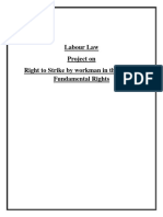 Labour Law Project On Right To Strike by Workman in The Light of Fundamental Rights