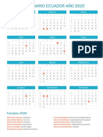 Calendario Feriados 2020