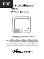 Service Manual: MT1192 19" Color Television