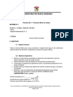 Práctica No 7 Volumen Molar de Gases