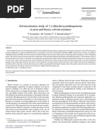 Solvatochromic Study of 1,2-Dihydroxyanthraquinone in Neat and Binary Solvent Mixtures