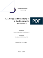 Roles and Functions of Teachers in The Community: Topic