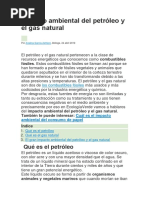 Impacto Ambiental Del Petróleo y El Gas Natural