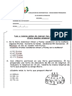 Evaluacion de Matematicas Tercero