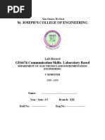 St. Joseph'S College of Engineering: Lab Record