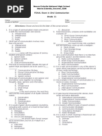 FINAL Exam in Oral Communication Grade 11: I-Directions: Choose and Encircle The Letter of The Correct Answer