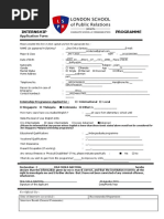 Internship Programme Application Form