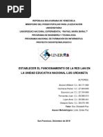 Establecer El Funcionamiento de La Red Lan en La Unidad Educativa Nacional Luis Urdaneta