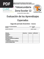 Examen Trimestral Segundo Periodo Tercer Grado 