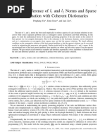 Ratio and Difference of and Norms and Sparse Representation With Coherent Dictionaries