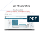 Duplicate Fitness Certificate: Step 1 Home Page-Enter Vehicle Registration Number