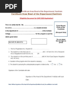 Elegibility Certificate Format