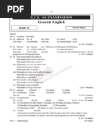 General English Paper Answers