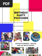 Birthday Party Packages: Revised June 2019