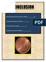 Conclusion: Electrochemical Equivalent of Copper - G/C