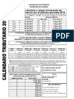 Calendario Tributario Municipal Villavicencio