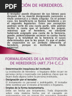 Institución y Sustitución de Herederos y Legatarios