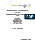 Ensayo - Análisis de La Eficiencia Del Uso Del Agua en La Agricultura de Yucatán.