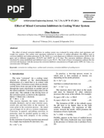 Effect of Mixed Corrosion Inhibitors in Cooling Water System