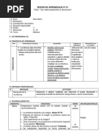 Sesión de Aprendizaje 1 1ero. Razo Verbal Modelo de Sesión