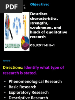 Describes Characteristics, Strengths, Weaknesses, and Kinds of Qualitative Research