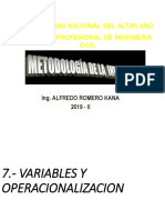 Variables y Operacionalizacion.