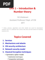 Unit 1 - Introduction & Number Theory: Dr.S.Kalaivani Assistant Professor/ Dept. of CSE Irtt