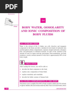 Body Water, Osmolarity and Ionic Composition of Body Fluids: Notes