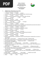 I. Multiple Choice. Write The Letter of Your Choice.: Surigao Del Sur Division