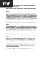 Historia Reciente (2000-2009) de La Psicología Social en Colombia: Una Mirada Desde La Red Colombiana de Psicología Social Crítica