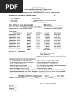 Request For Check Replacement Form: Dr. Trifony D. Luchana