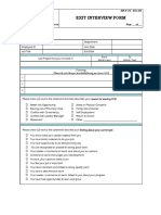 Exit Interview Form: PT. China Comservice Indonesia