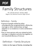 Family Structures: Ms. Glenda Samsel - Saludo, Mem Baguio City National Science High School