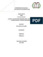 Fracturas Óseas de LEFORT I, II, III, FRACTURAS MANDIBULARES, OSTEOSÍNTESIS, OSTEINTEGACIÓN Y TECNICAS RADIOGRÁFICAS