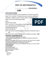 Assigment of Mathematics: Least Common Multiple