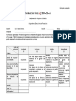 Dirección de Proyectos - Rubrica