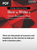 How Write: Great Business Plan