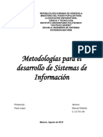 Metodologias para El Desarrollo de Un Sistema de Informacion (SI)