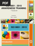 ISO 9001.2015 Awareness Training