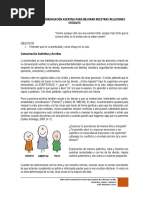 Taller Sobre Comunicación Asertiva para Mejorar Nuestras Relaciones Sociales