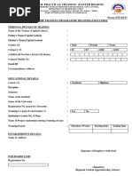 Form: INT-03/17 Internship Training Programme Registration Form