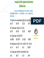 Operaciones Combinadas de Suma, Resta, Multiplicación y División Con Números Enteros