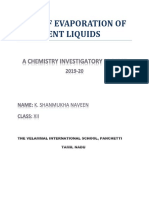 Rate of Evaporation of Different Liquids