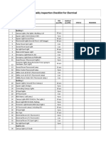 Weekly Inspection Checklist For Electrical